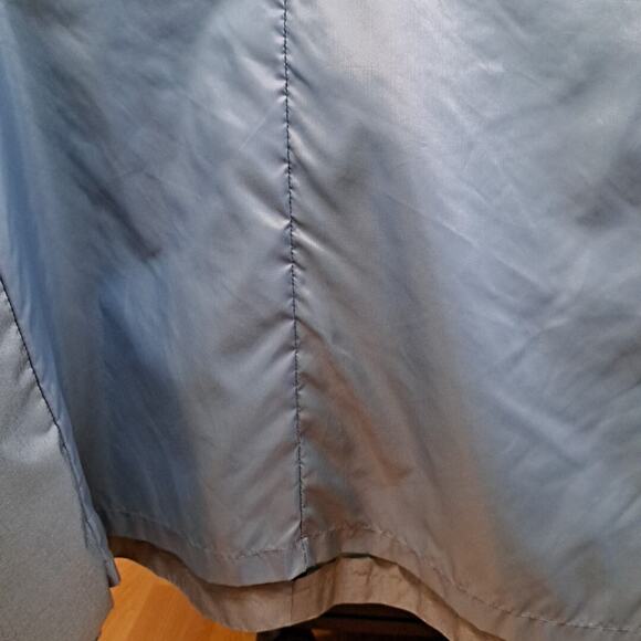 VTG Fleet Street Long Trench Rain Coat Womens 8 Blue Rubberized Button Front 80s - Picture 11 of 16